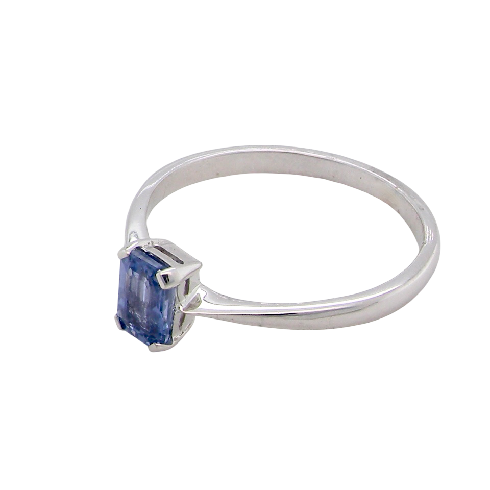 A solitaire Sapphire ring