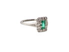 side A vintage Emerald and Diamond Cluster ring