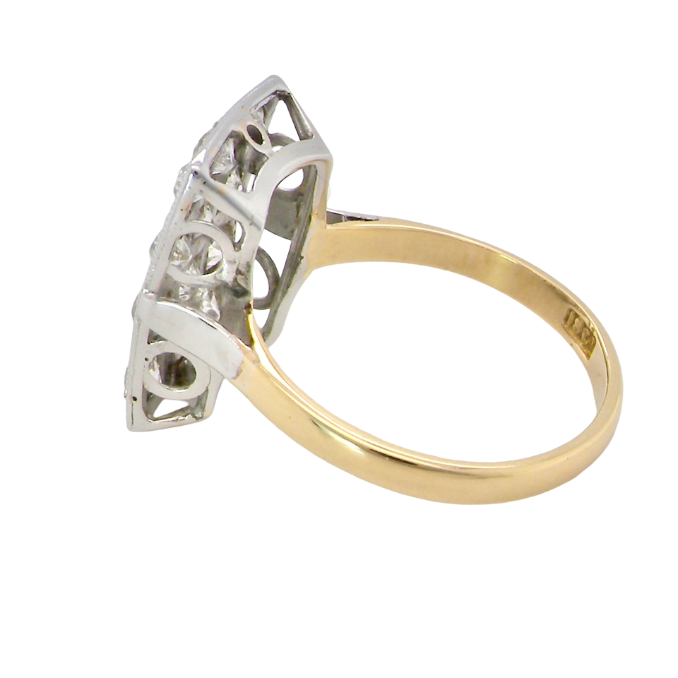 An Art Deco Diamond panel ring