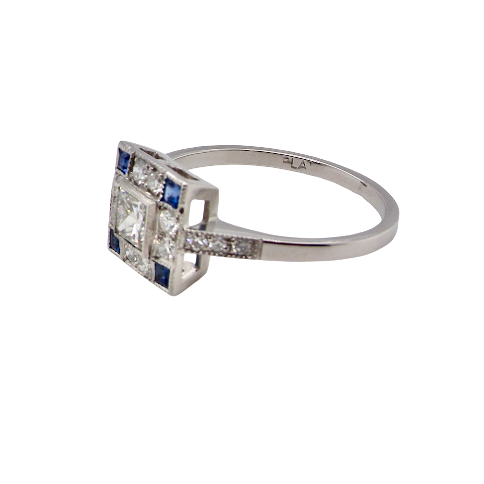 An Art Deco Style Platinum Cluster Ring