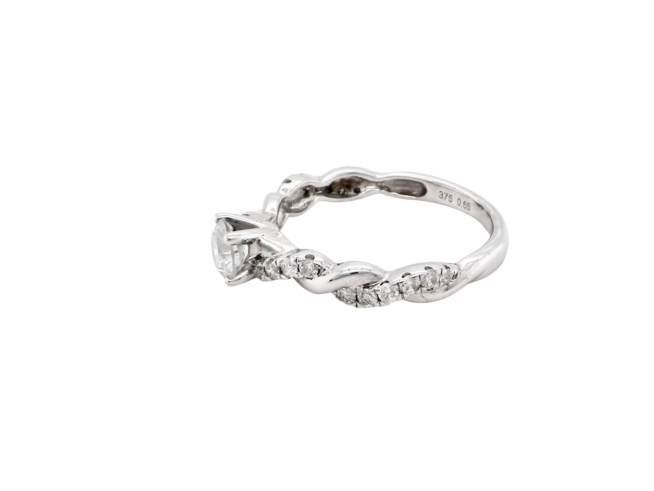 An Elegant 9 carat White Gold Diamond Solitaire Ring