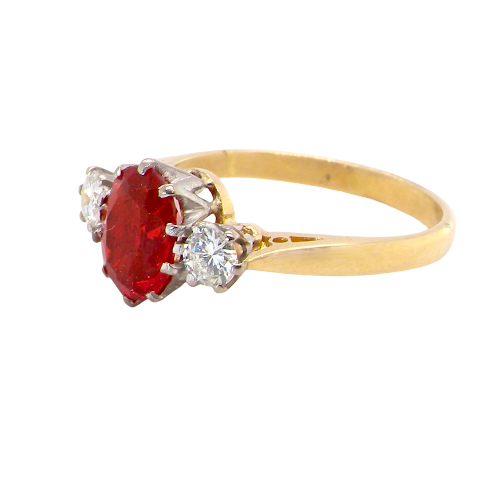 side If orange is your favourite colour, this stunning ring is just for you! A vibrant fireglow orange opal sets this ring apart form the everyday norm!