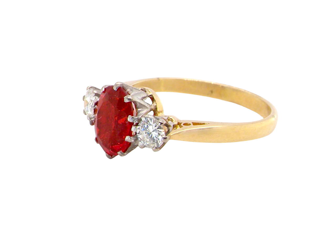side If orange is your favourite colour, this stunning ring is just for you! A vibrant fireglow orange opal sets this ring apart form the everyday norm!