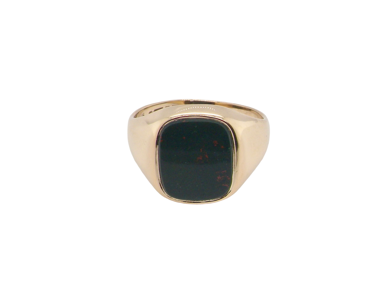 signet featuring a cushion-shaped bloodstone,