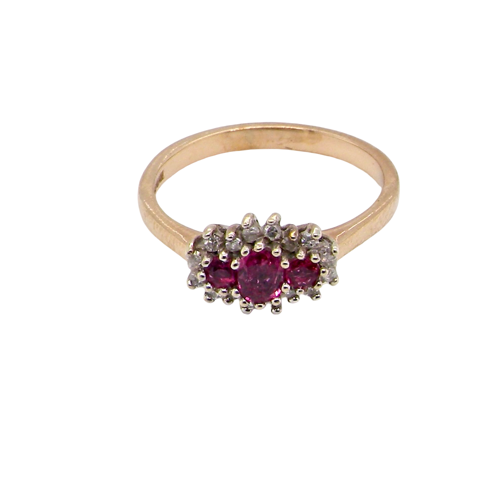 A Ruby & Diamond cluster ring