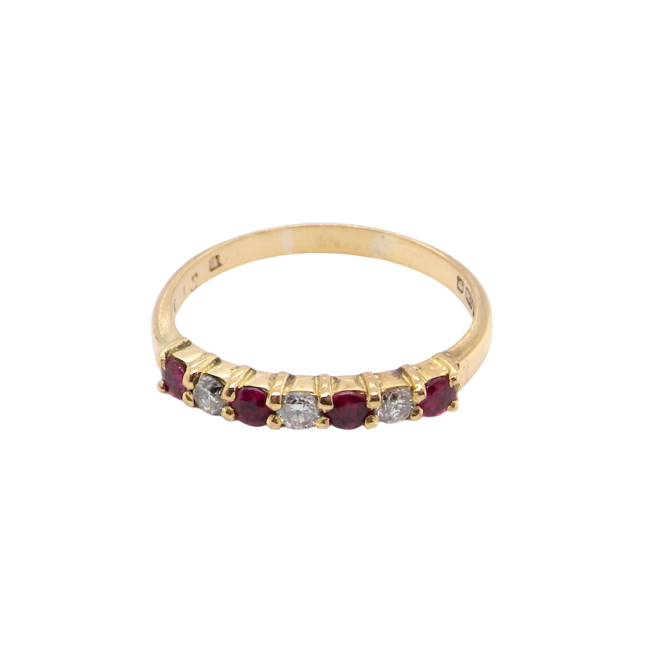 A Ruby and Diamond eternity ring 7 stone