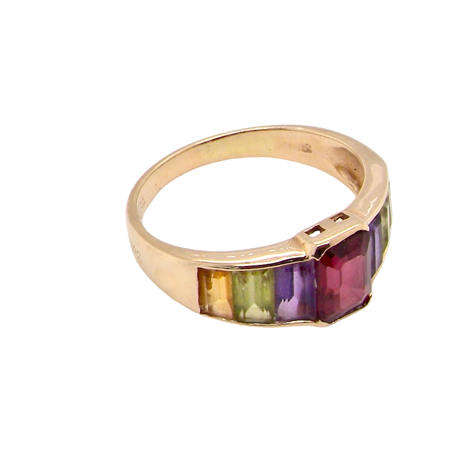 A multi gemstone dress ring