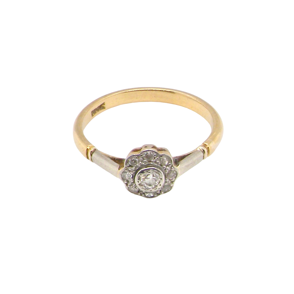 An Early 20th Century Diamond Daisy Cluster Ring – Platinum & 18ct Gold