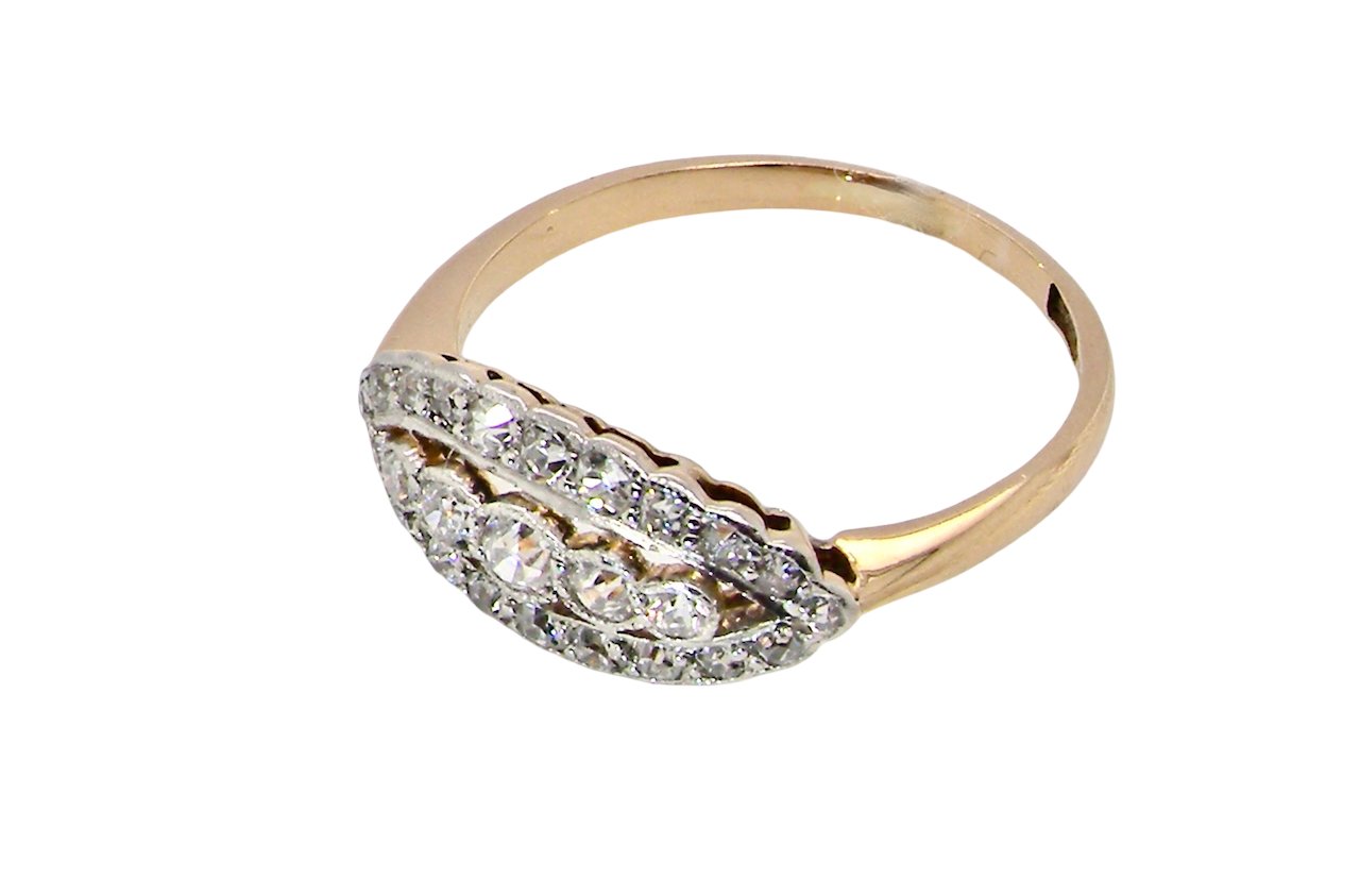 top An enchanting diamond ring from the early part of the 20th century.