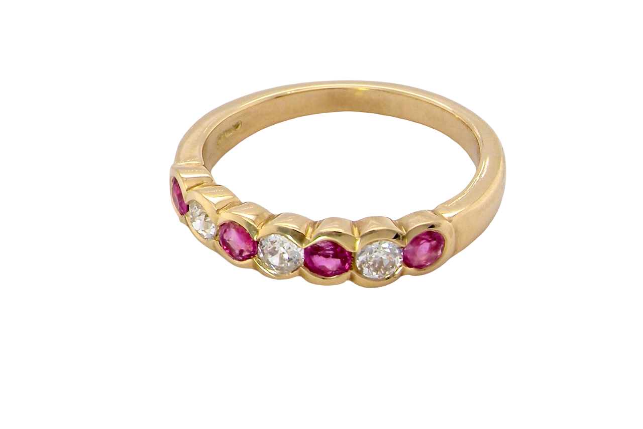 top half-hoop eternity ring crafted in 18ct yellow gold