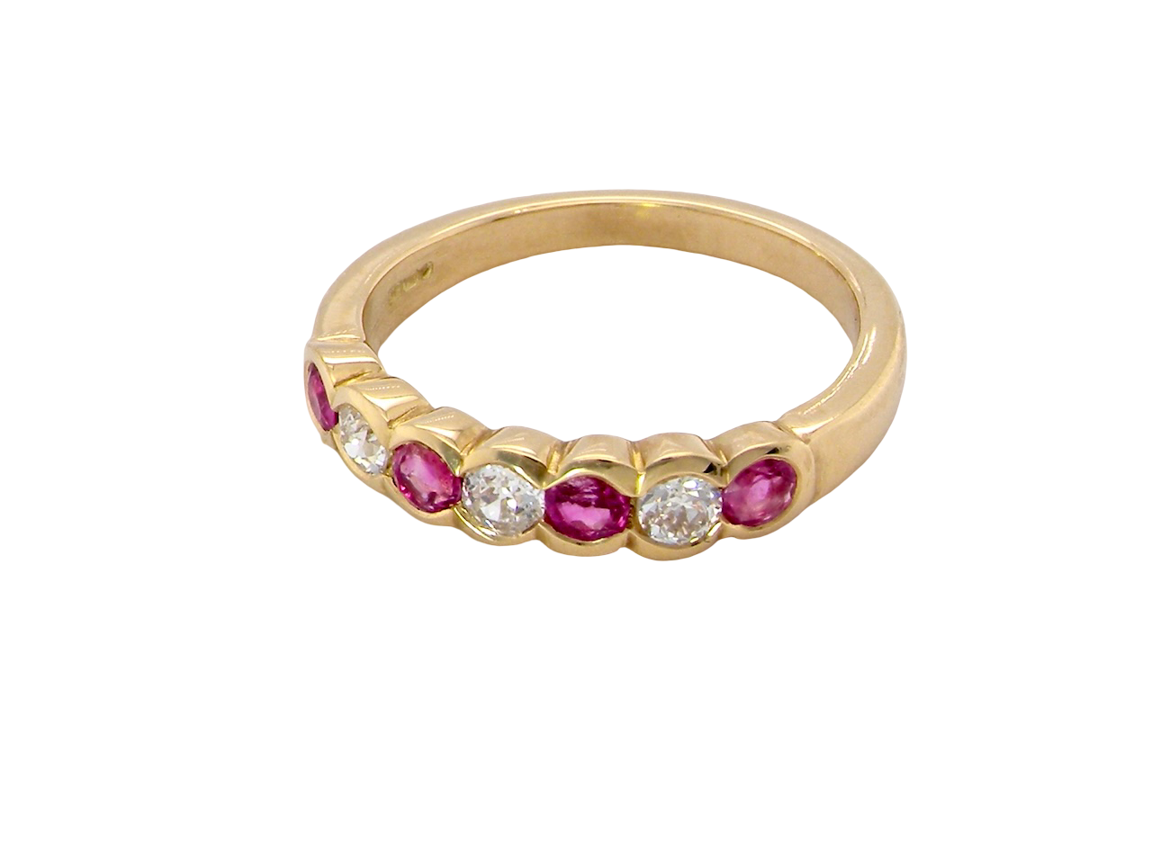 top half-hoop eternity ring crafted in 18ct yellow gold