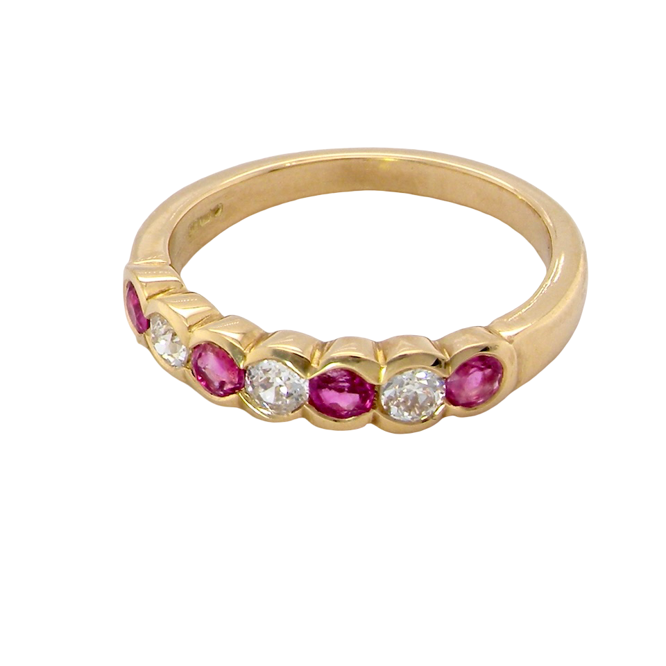 top half-hoop eternity ring crafted in 18ct yellow gold