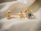 A pretty pair of Emerald and Diamond earrings
