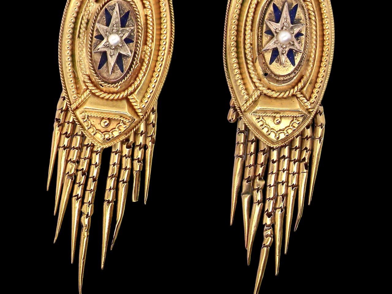 An impressive pair of Victorian earrings