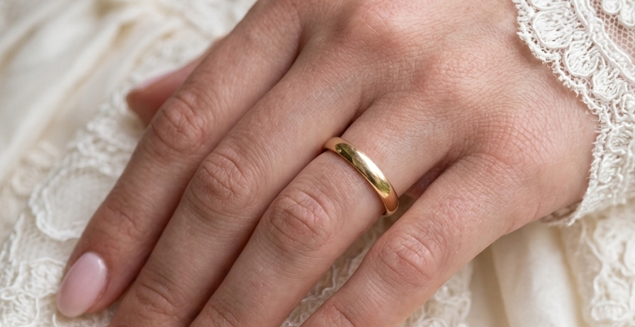 wedding dress with A simple yet highly traditional wedding . The D shape profile has been popular for decades and this ring at just under 4mm has a substantial weight of 3.8grams.
