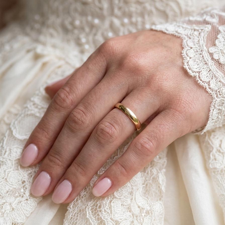 wedding dress with A simple yet highly traditional wedding . The D shape profile has been popular for decades and this ring at just under 4mm has a substantial weight of 3.8grams.