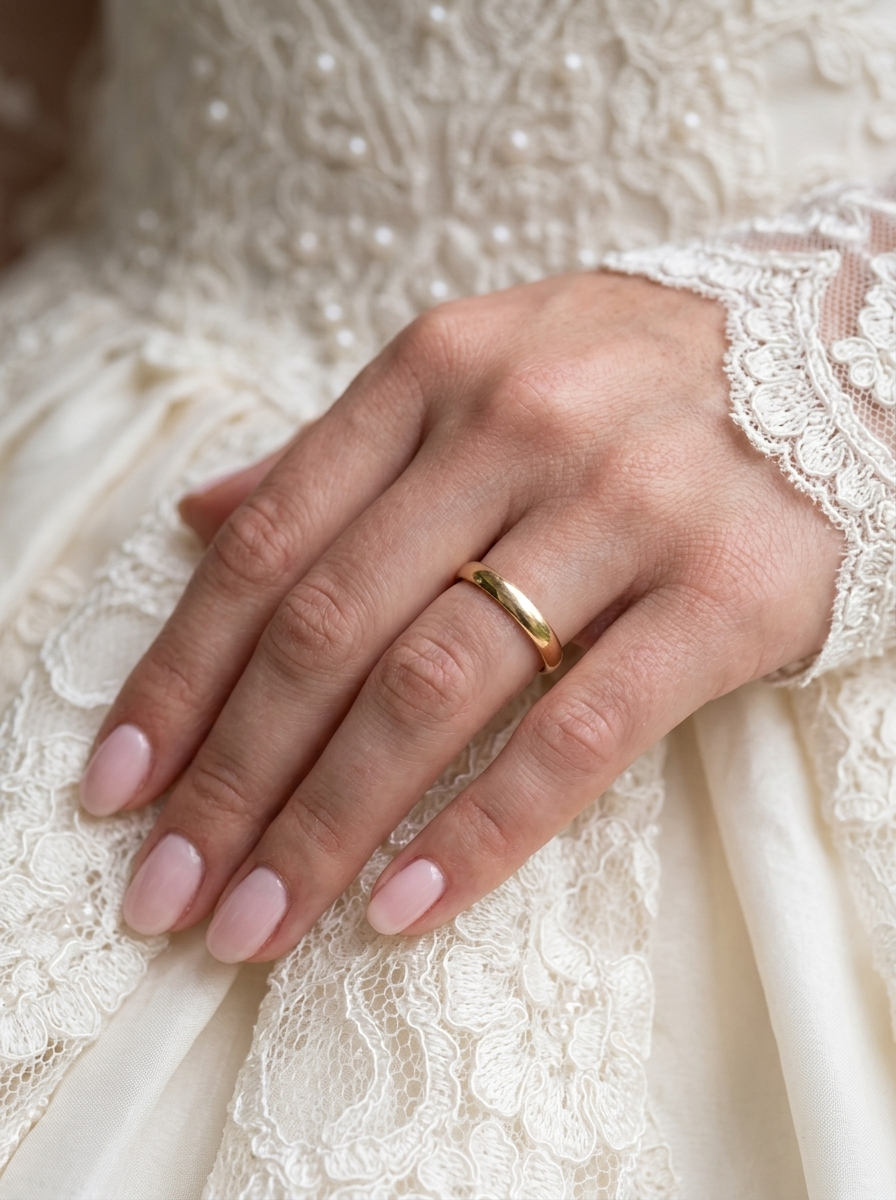 wedding dress with A simple yet highly traditional wedding . The D shape profile has been popular for decades and this ring at just under 4mm has a substantial weight of 3.8grams.