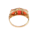 coral and pearl dress ring