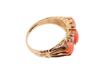 gold coral and pearl dress ring