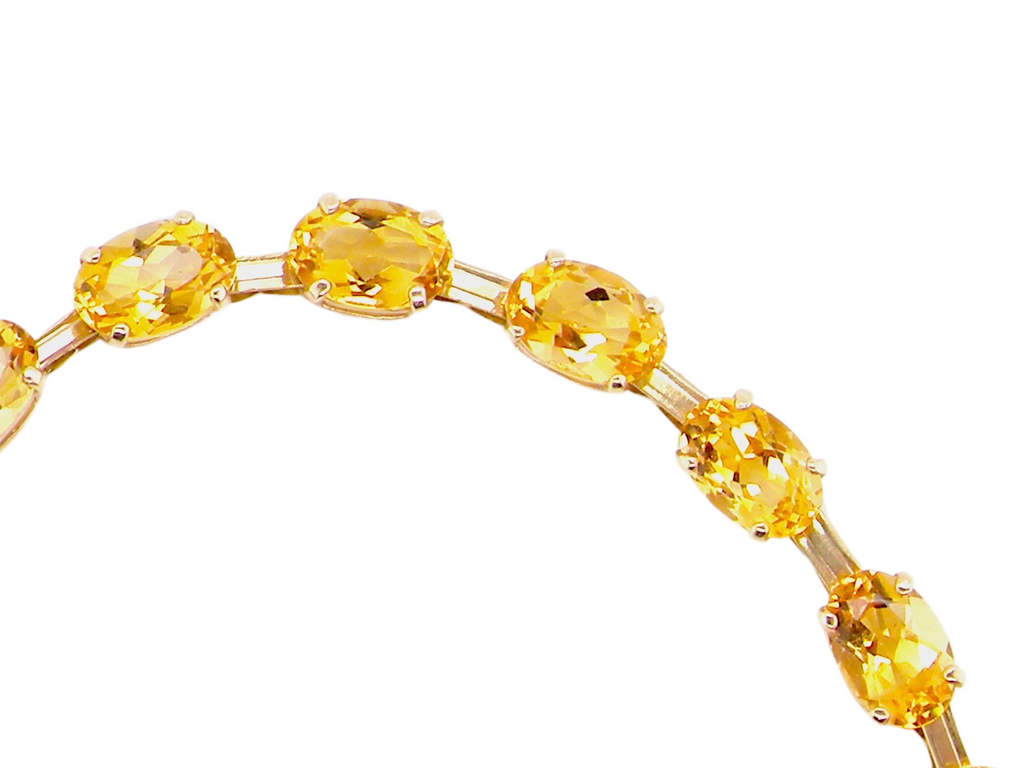 gold citrine line bracelet