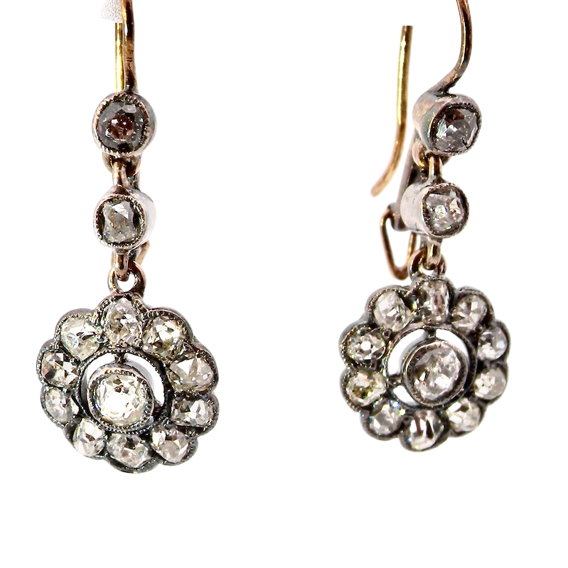 Edwardian diamond drop earrings