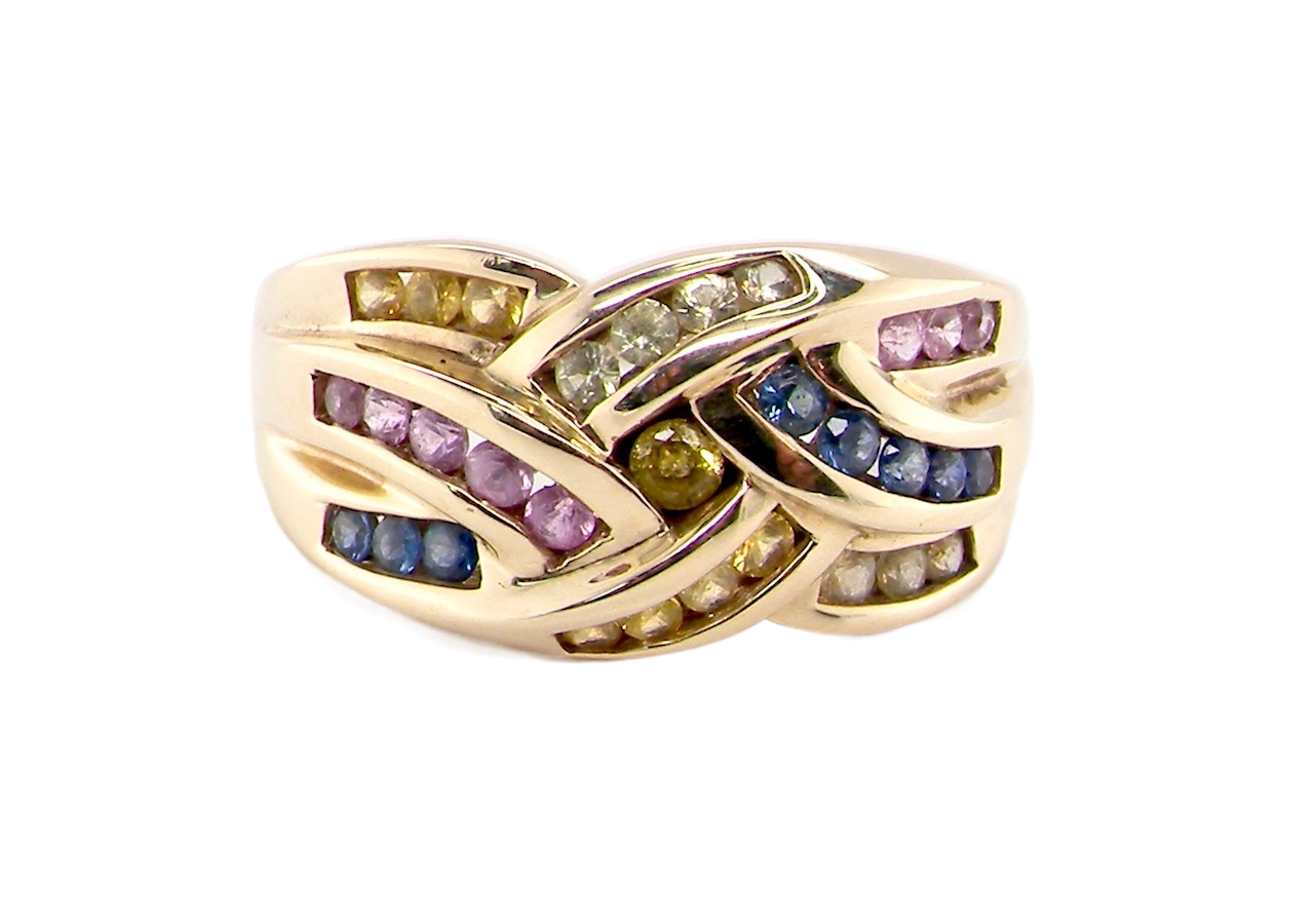 multi gemstone dress ring