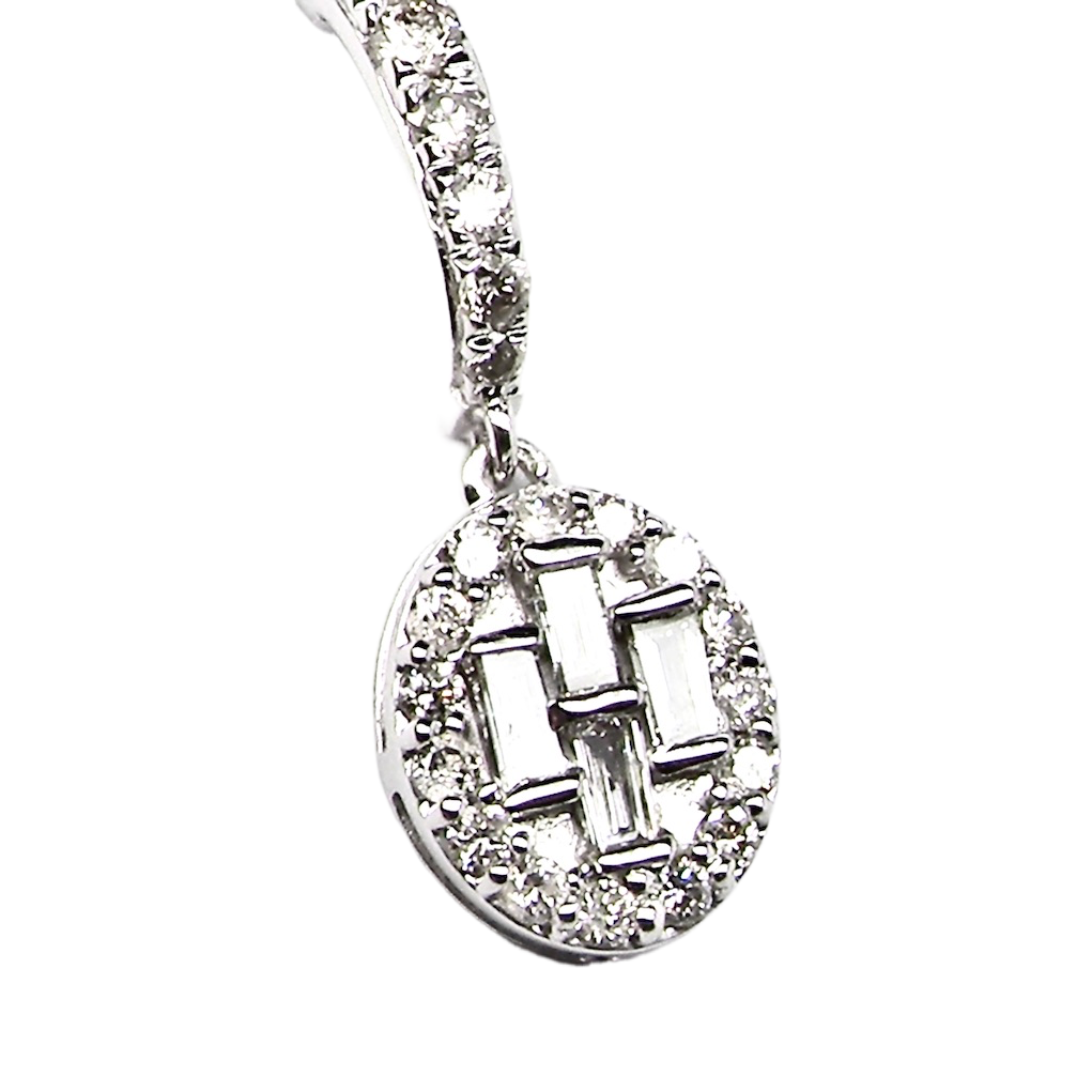 new oval shaped diamond cluster earrings