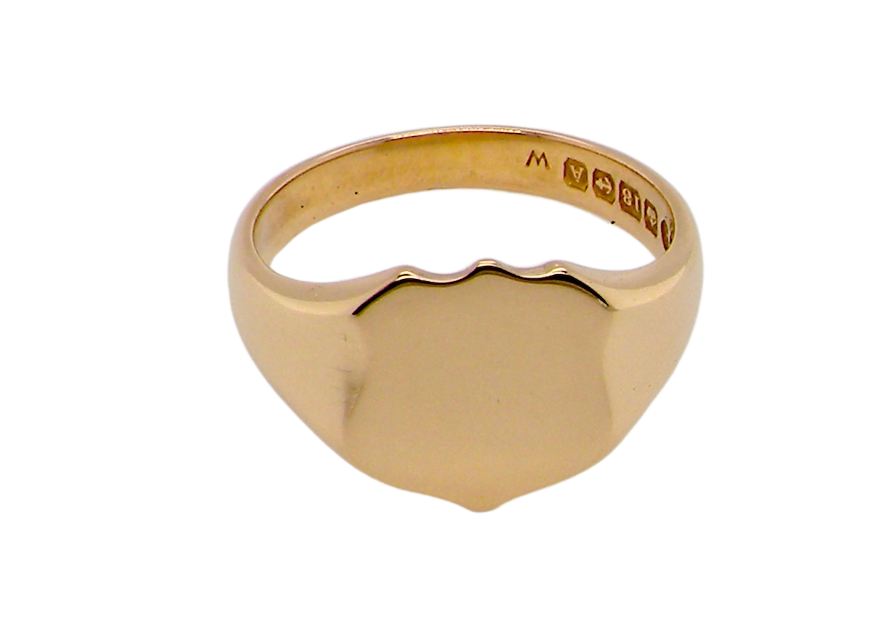 18 carat gold man's signet ring