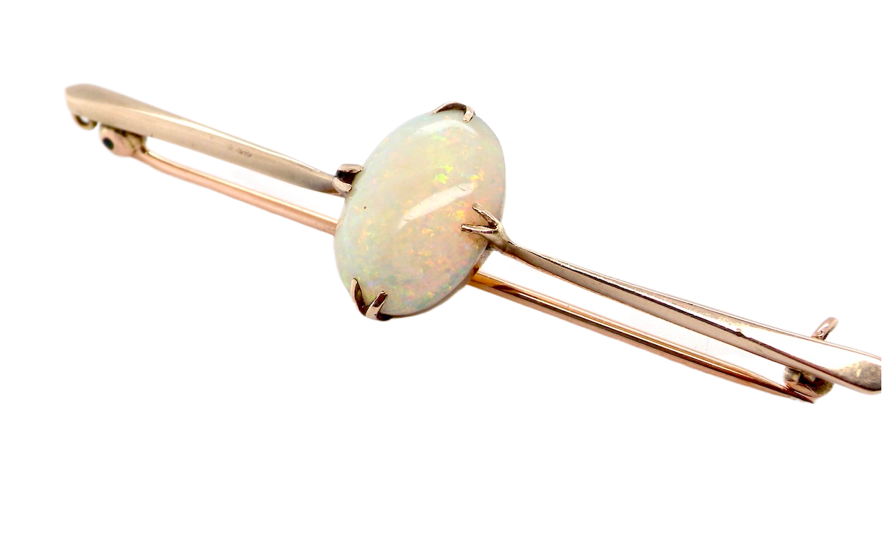 early 20th century opal bar brooch