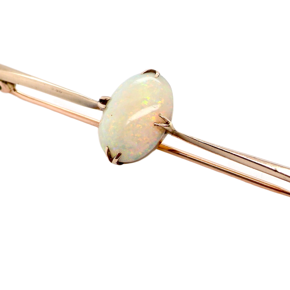 early 20th century opal bar brooch