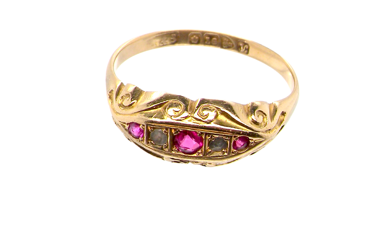 antique ruby and diamond ring