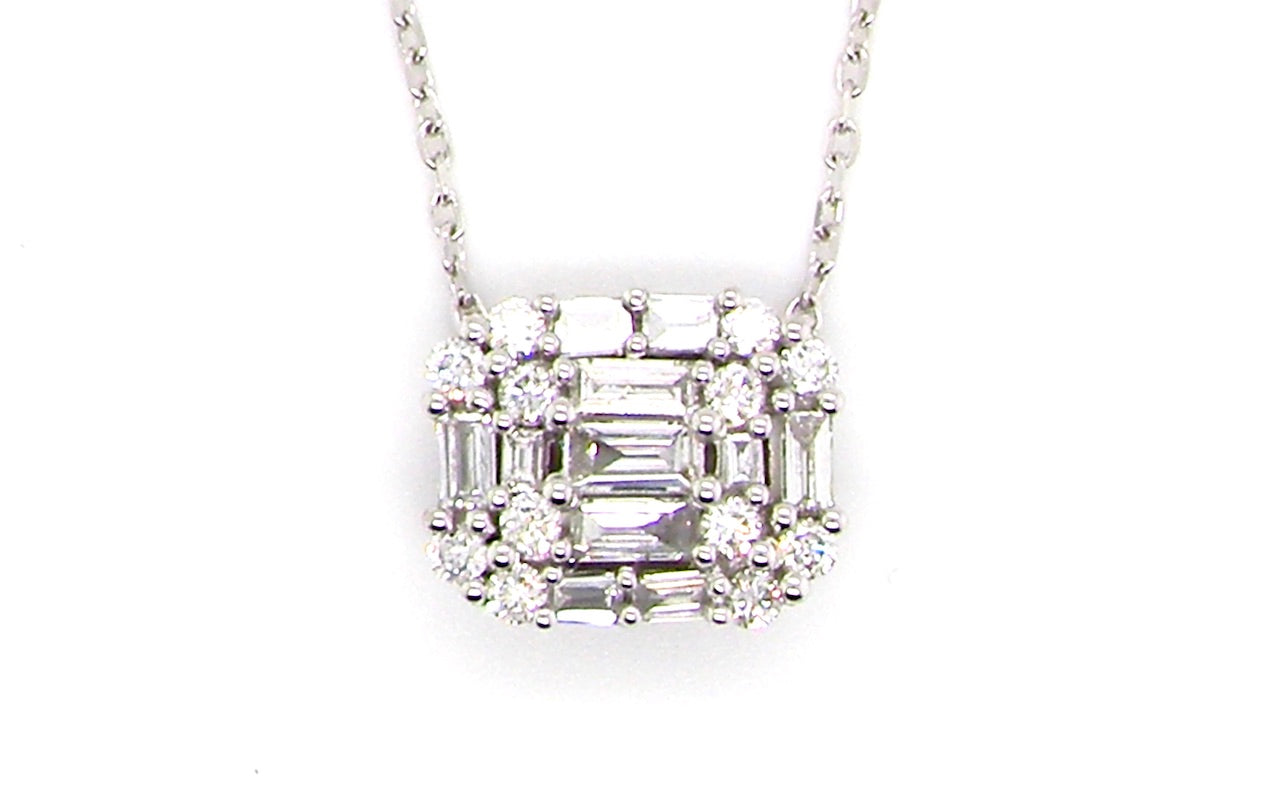 diamond cluster pendant