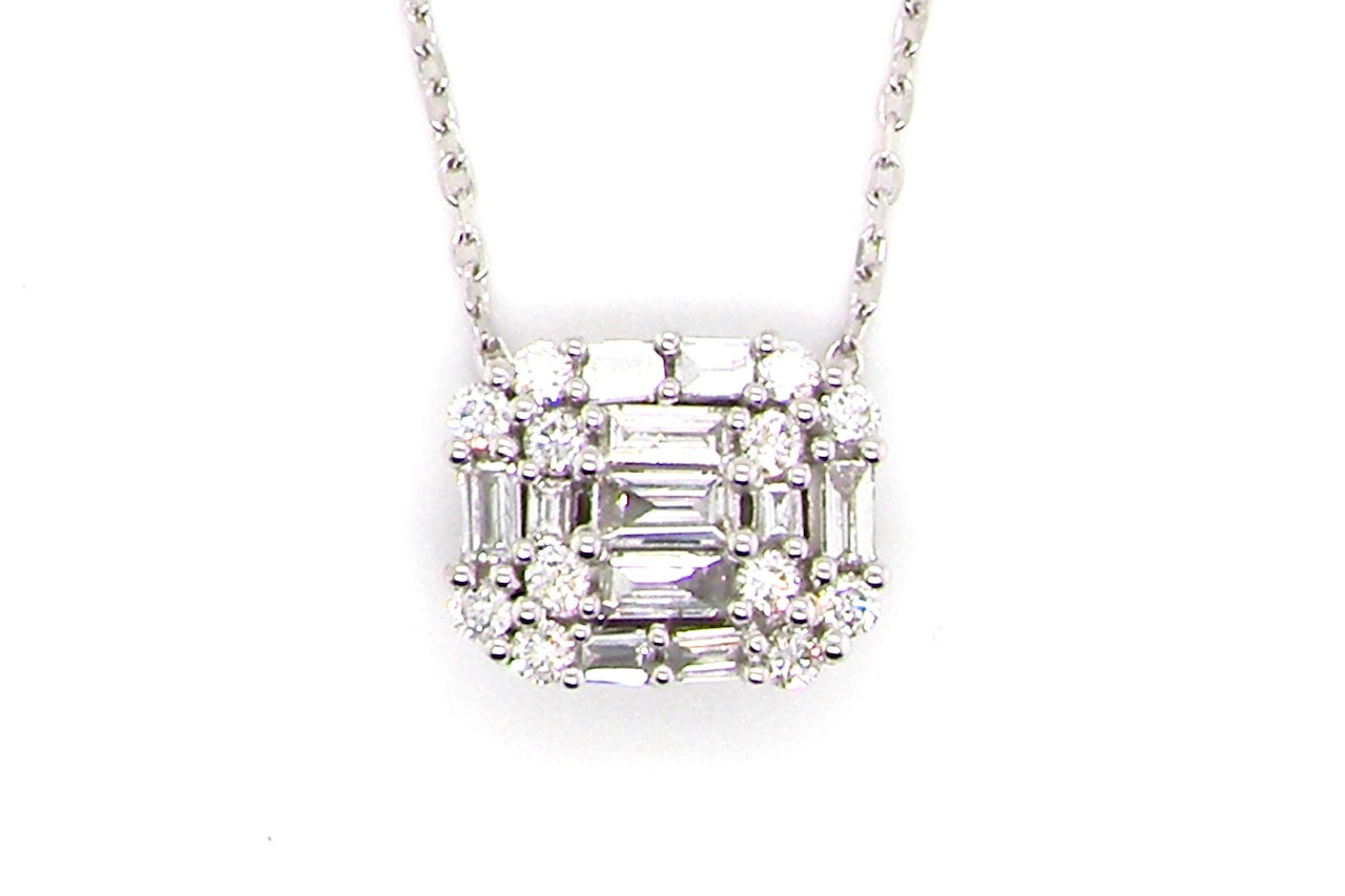 diamond cluster pendant