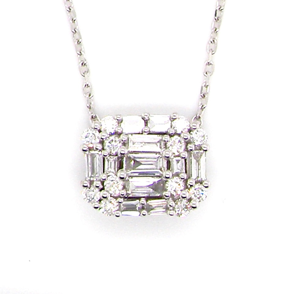 diamond cluster pendant