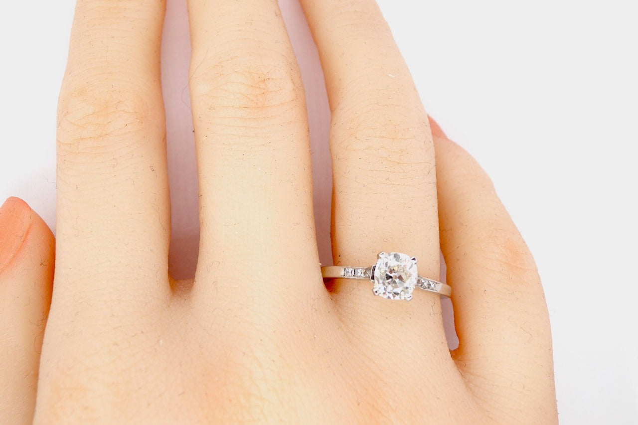 Cushion diamond on a hand