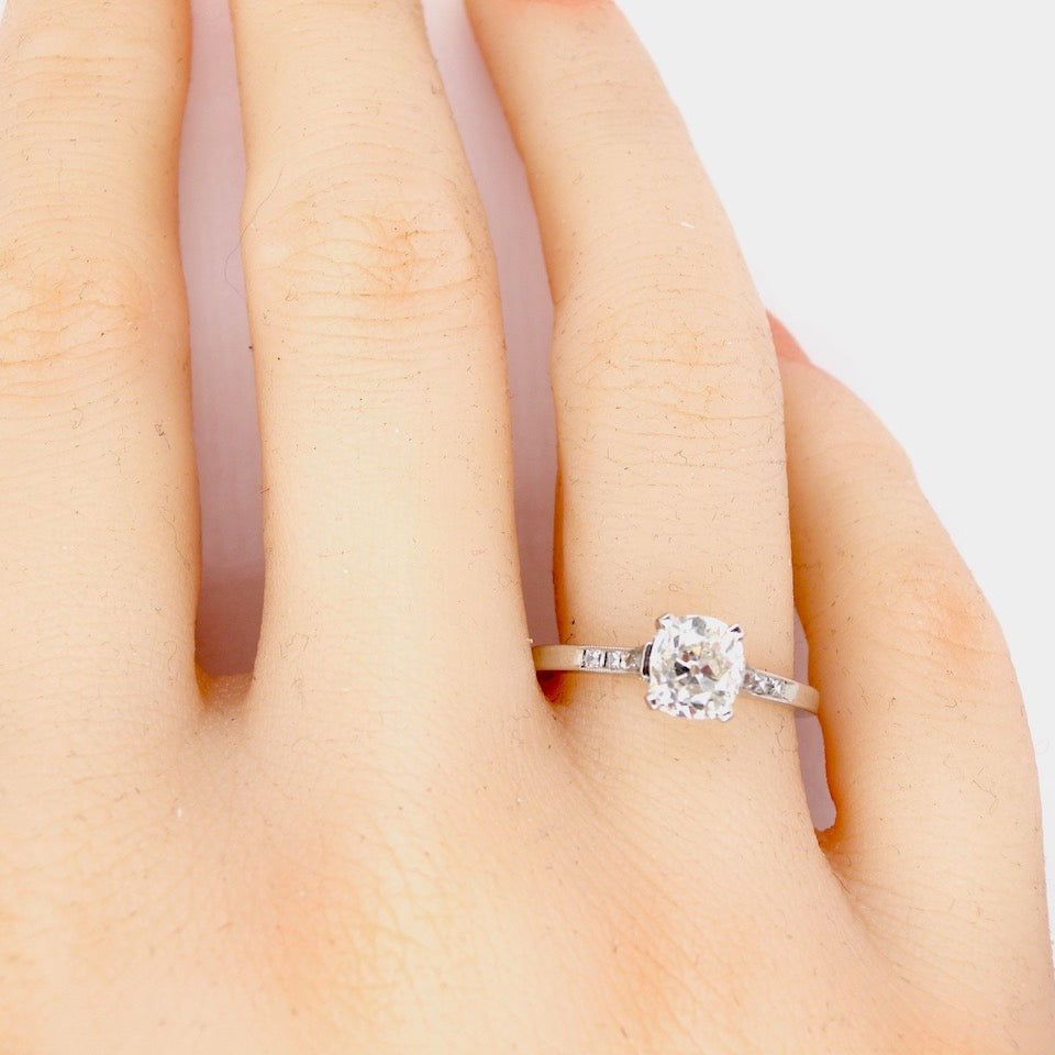 Cushion diamond on a hand