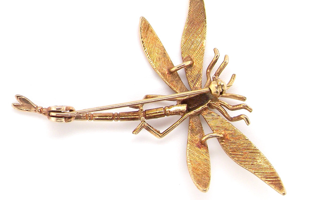 gold dragonfly brooch