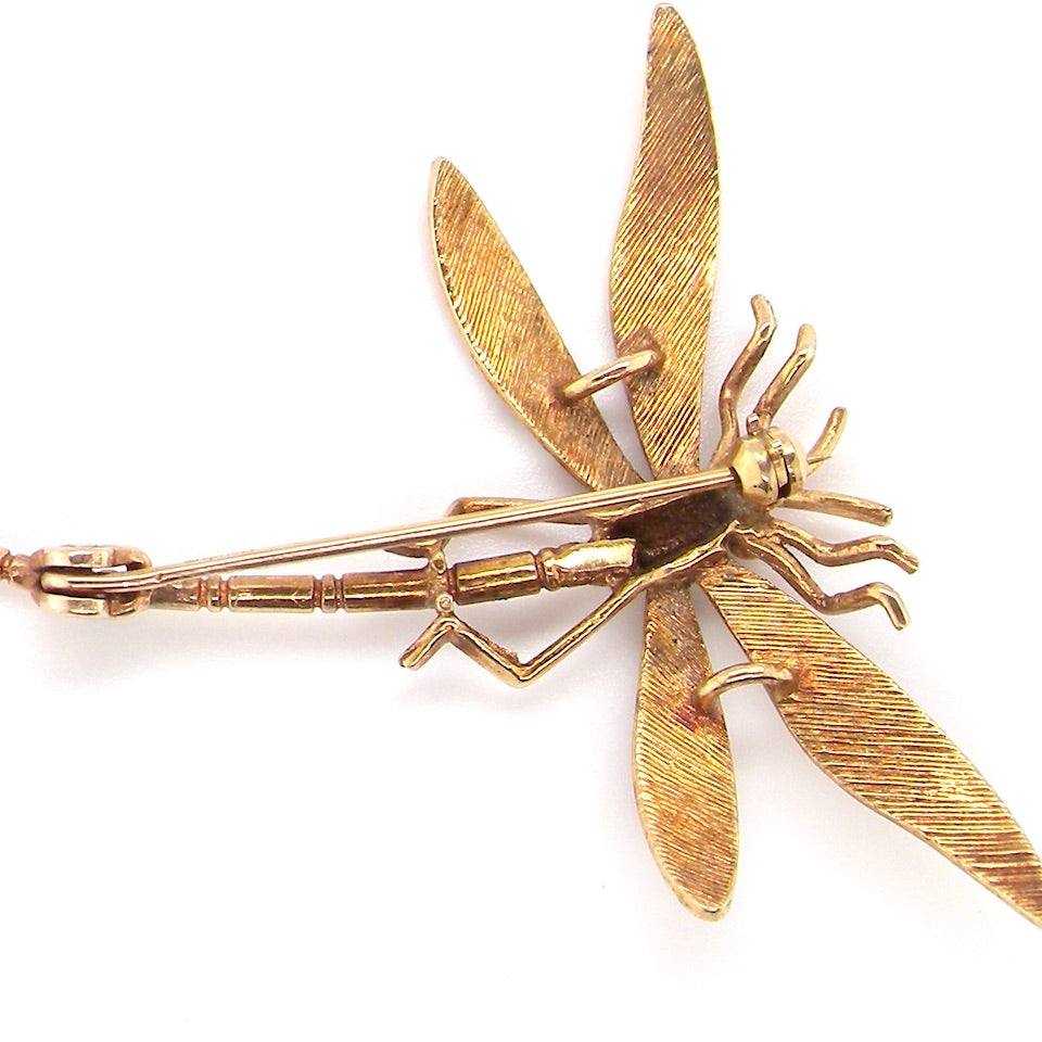 gold dragonfly brooch