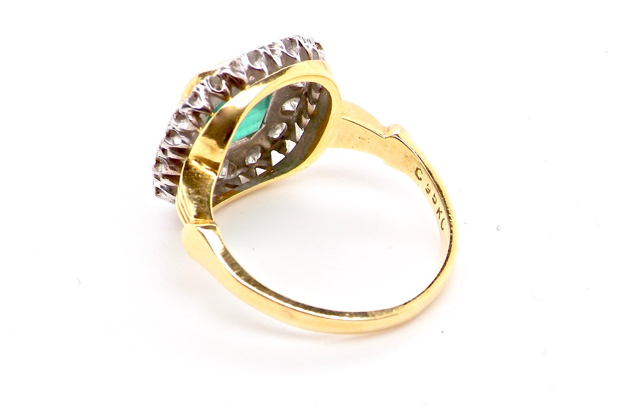 vintage emerald and diamond ring