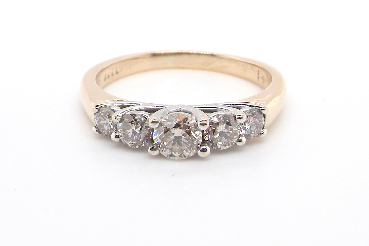Early 20th Century five stone diamond ring