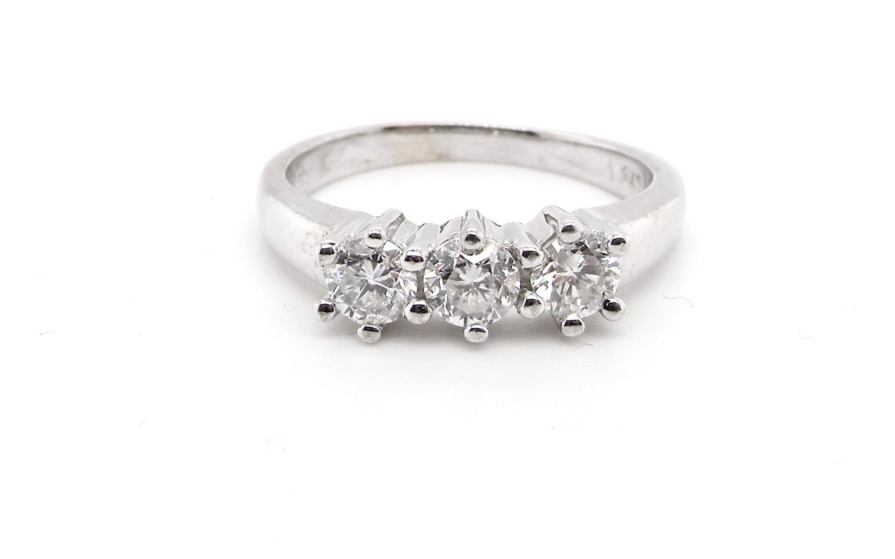 three stone diamond ring
