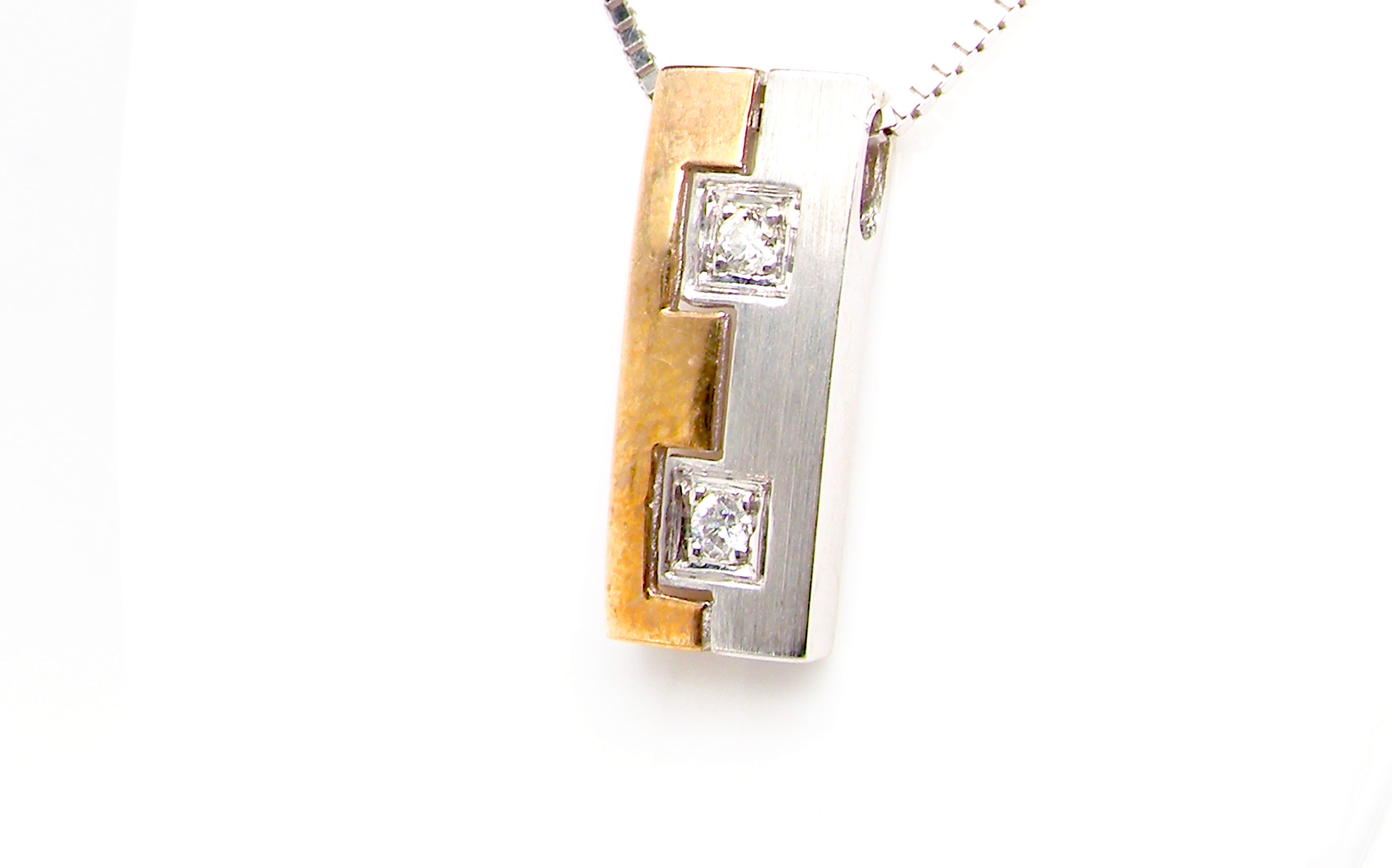 diamond block pendant