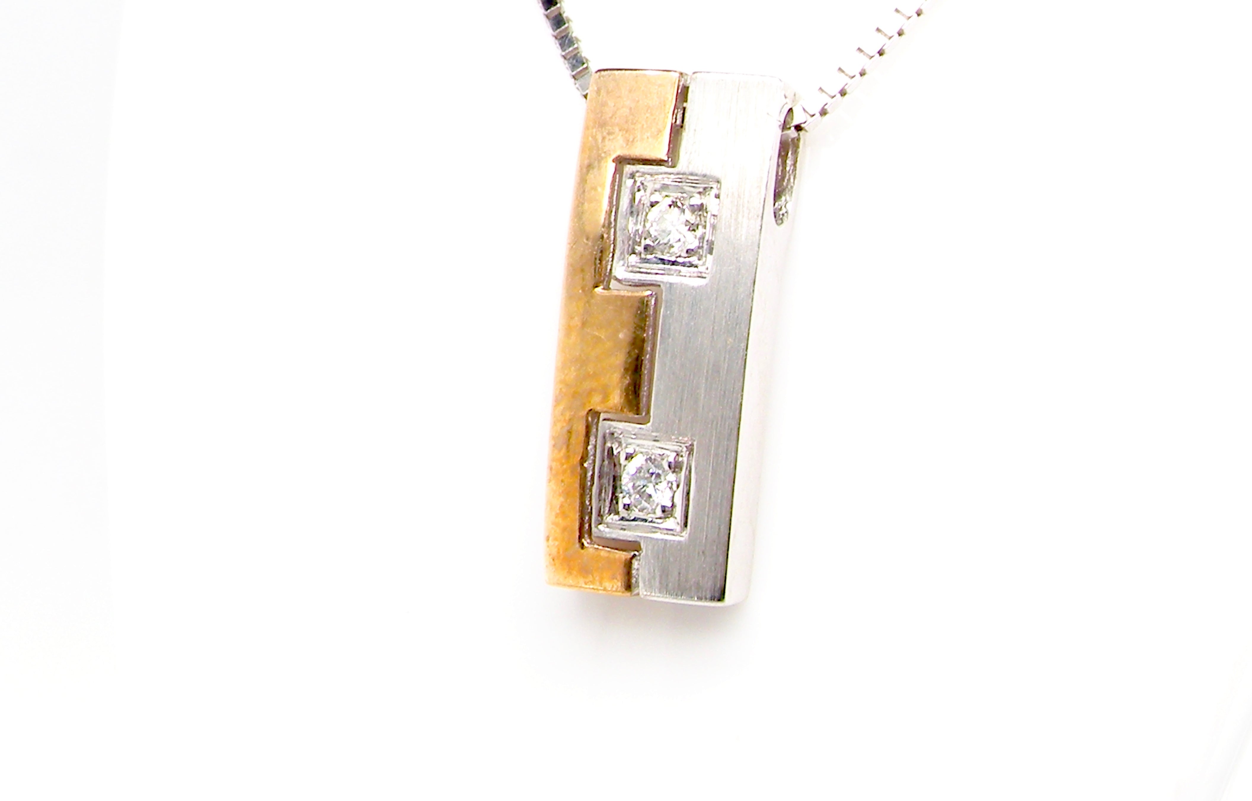 diamond block pendant