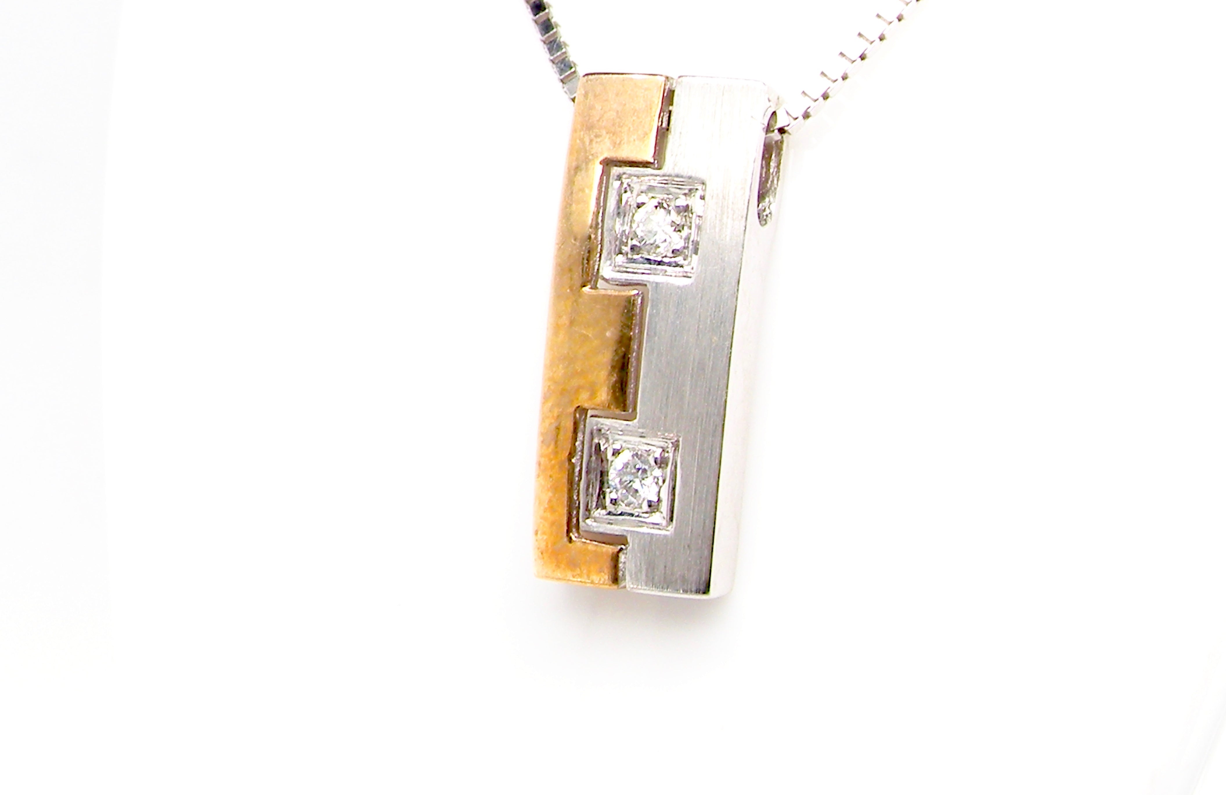 diamond block pendant
