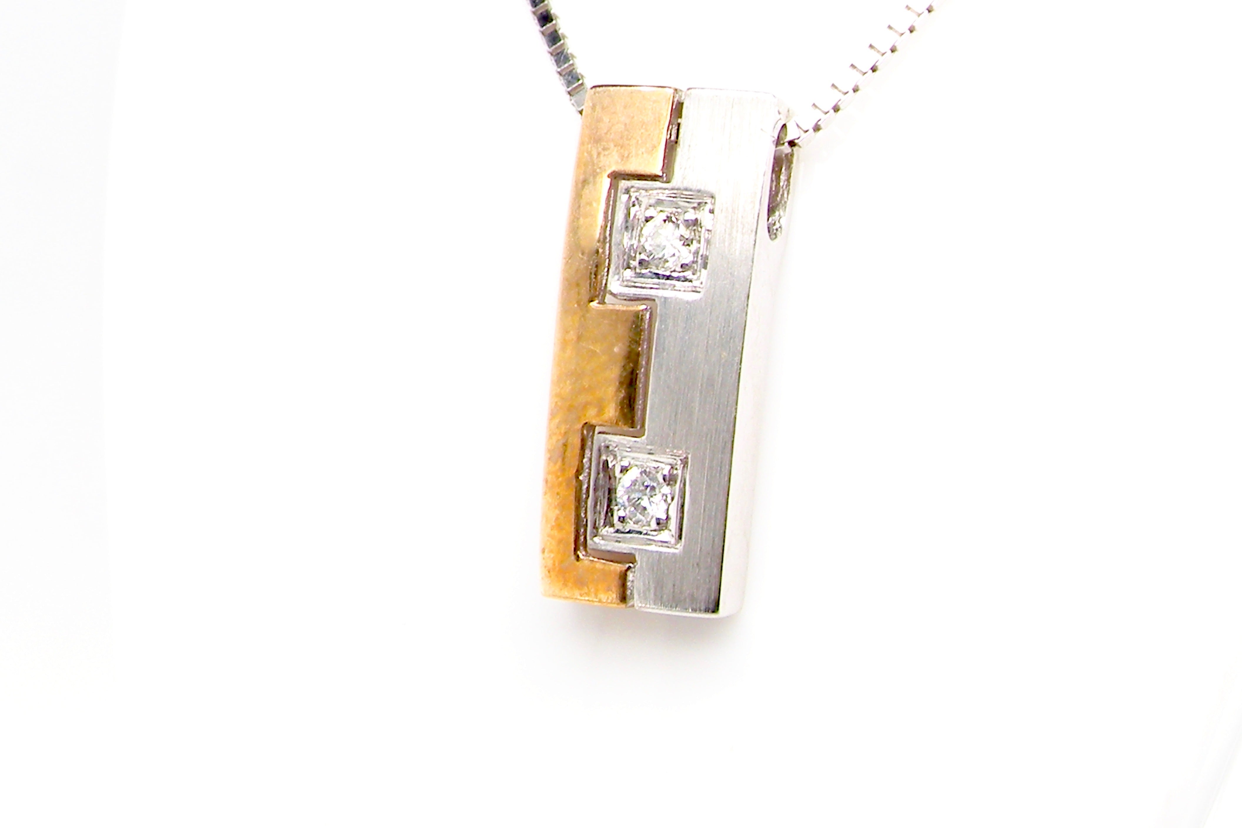 diamond block pendant