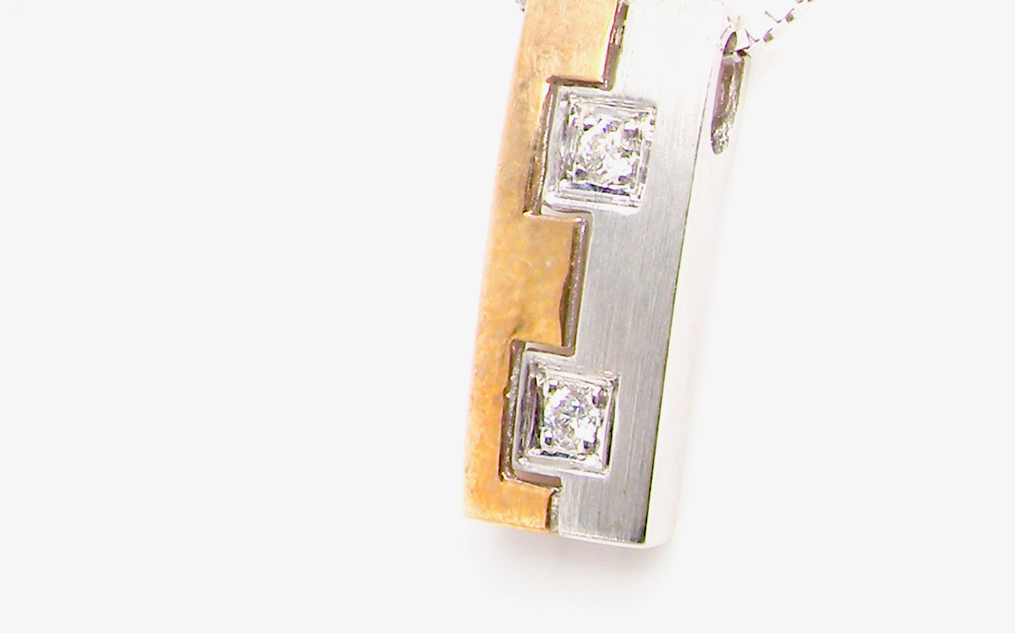 vintage diamond block pendant