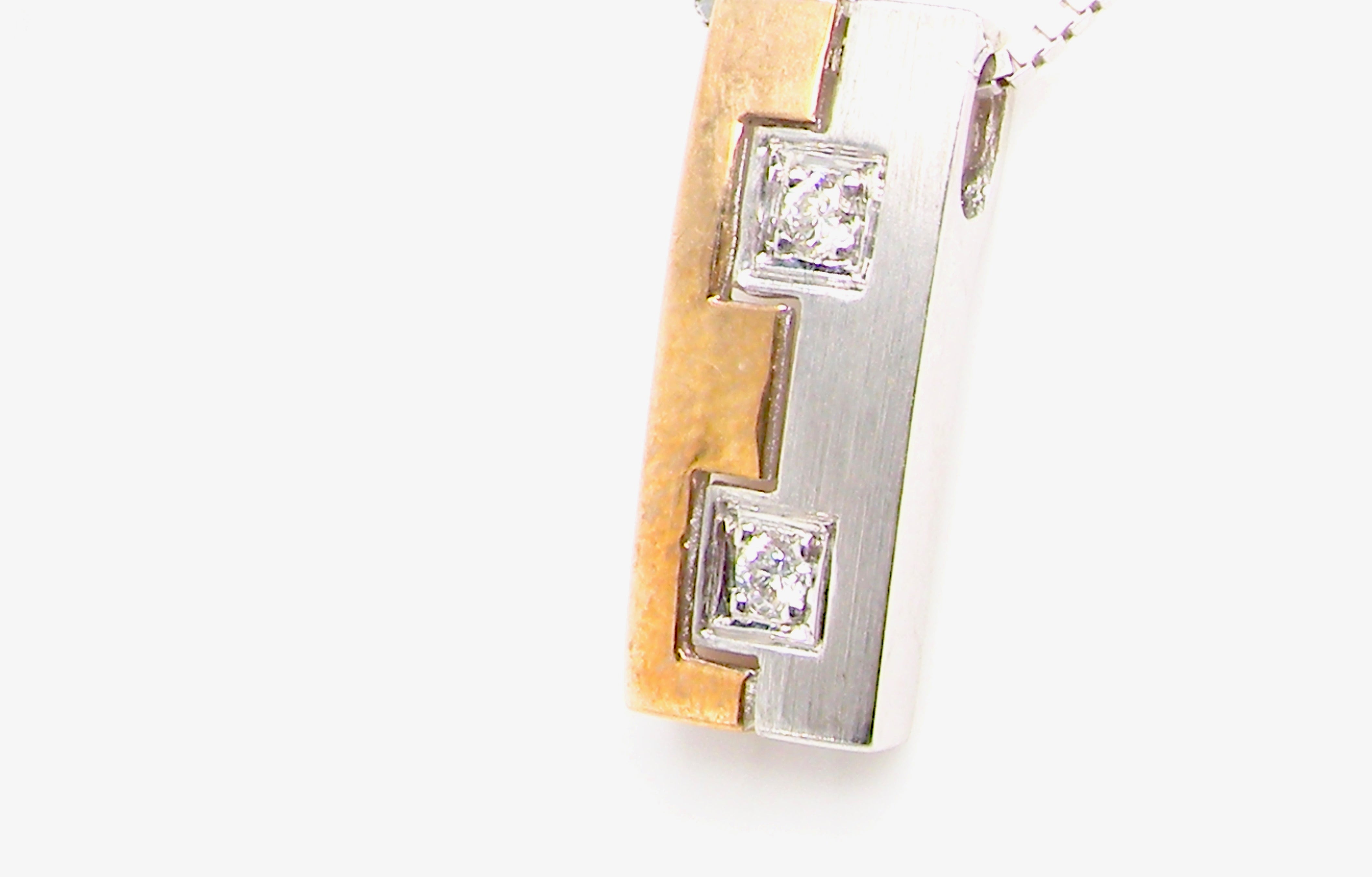 vintage diamond block pendant