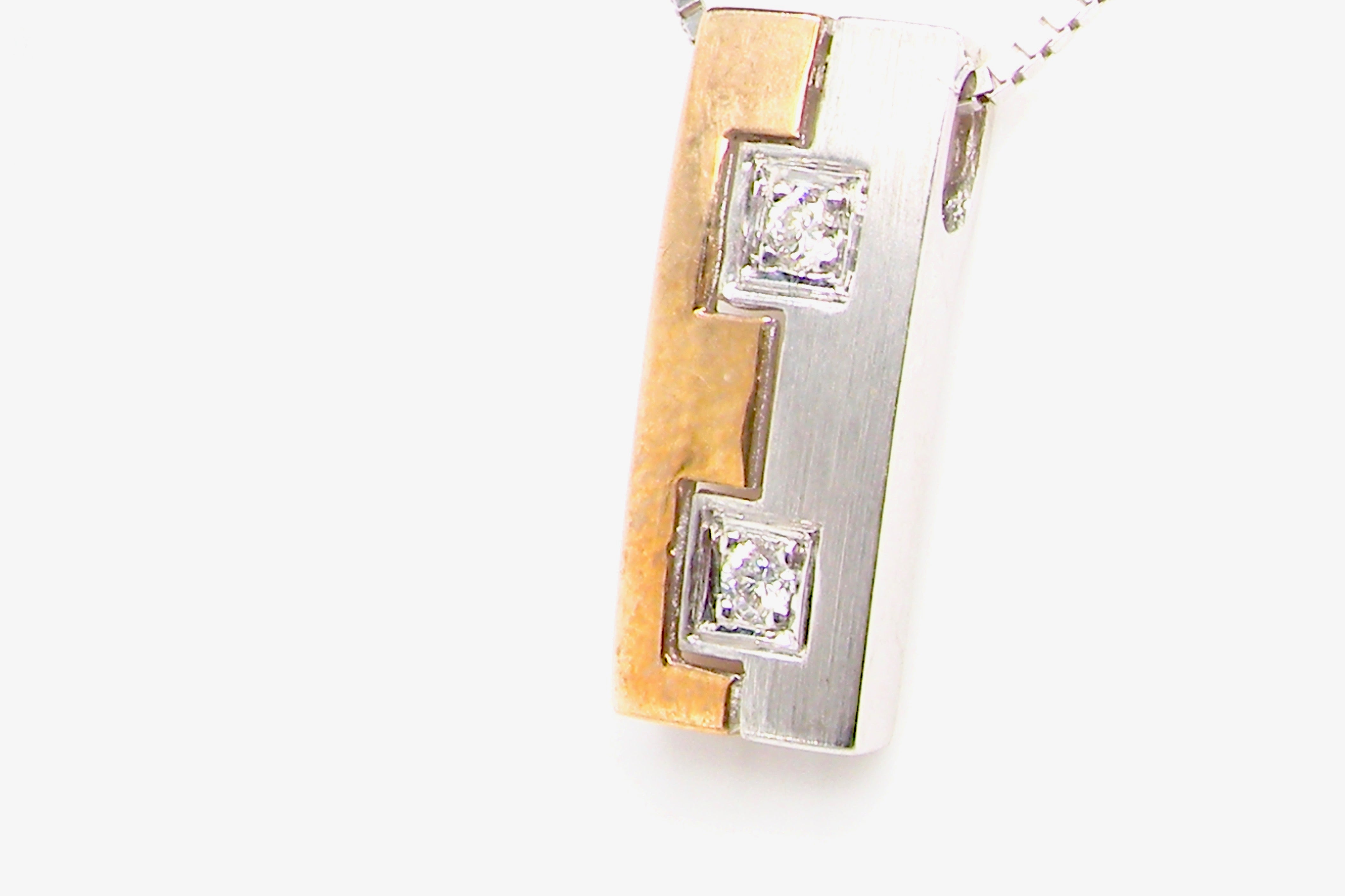 vintage diamond block pendant