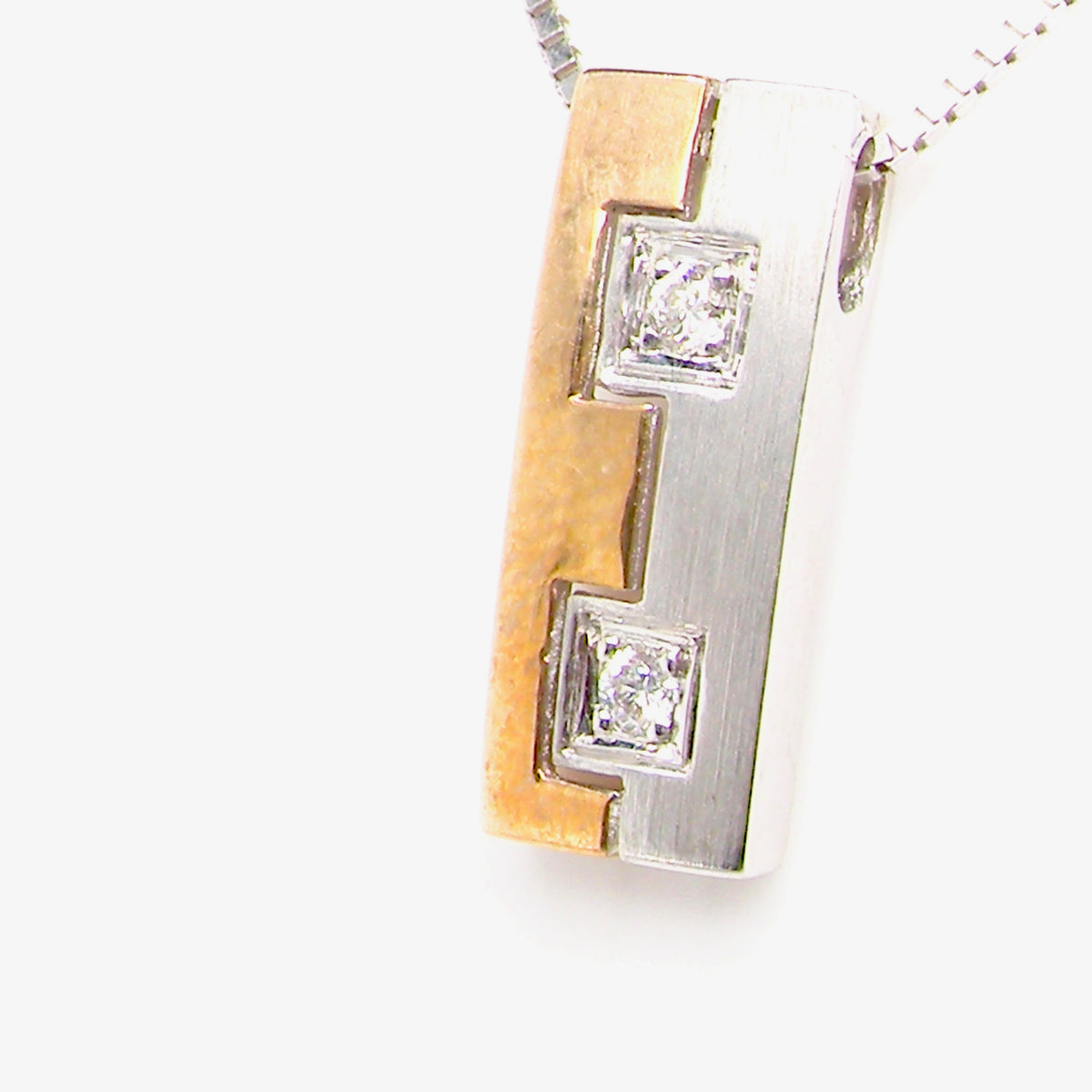 vintage diamond block pendant