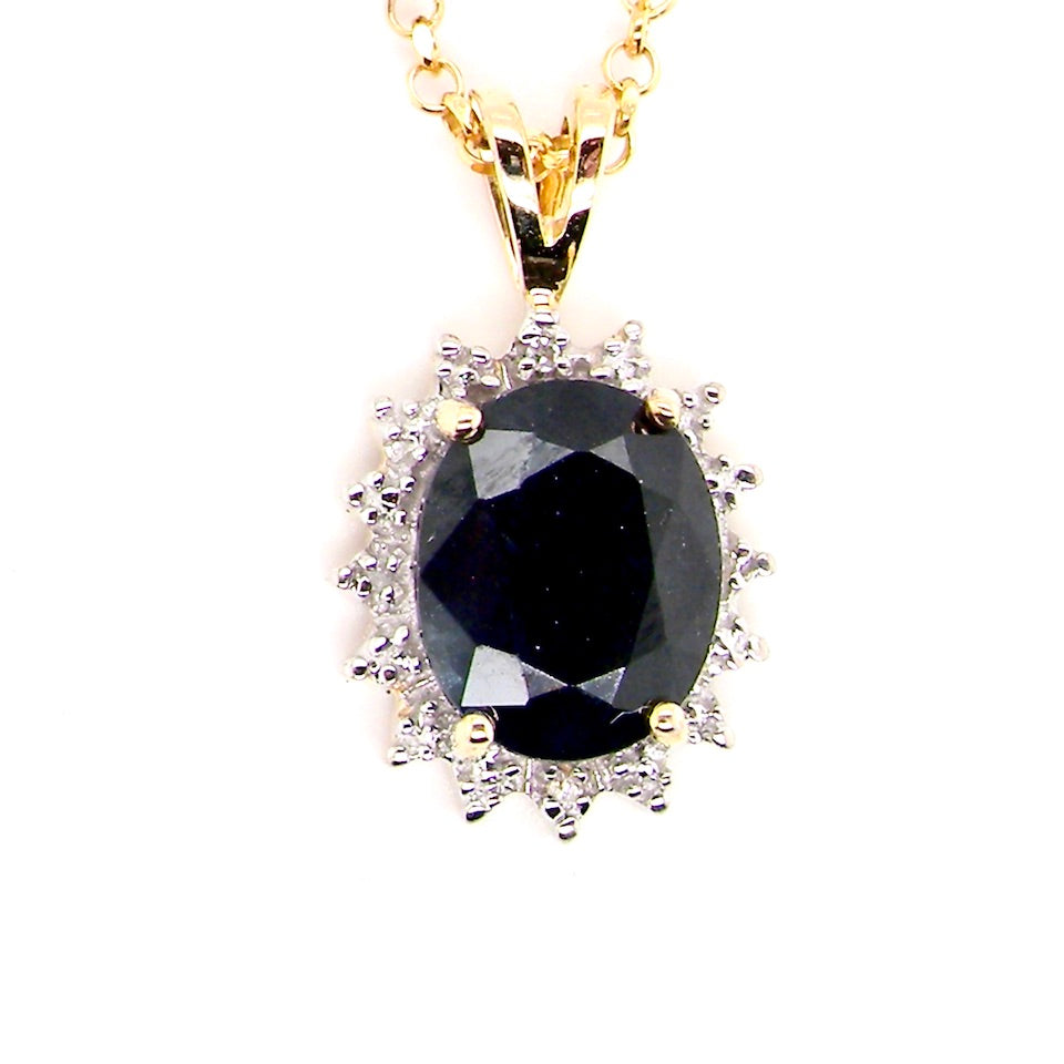 sapphire and diamond pendant